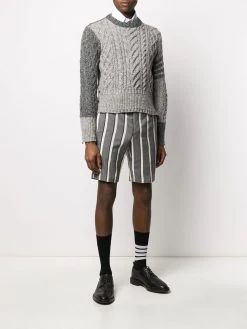 Thom Browne 4-Bar Fun-Mix Aran cable knit jumper