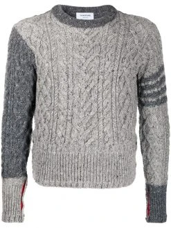 Thom Browne 4-Bar Fun-Mix Aran cable knit jumper