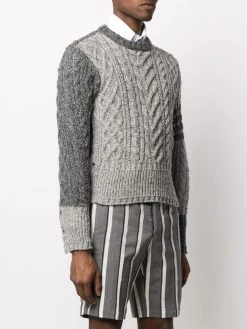 Thom Browne 4-Bar Fun-Mix Aran cable knit jumper
