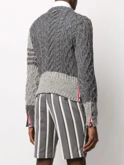 Thom Browne 4-Bar Fun-Mix Aran cable knit jumper
