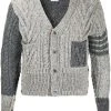 Thom Browne 4-Bar Aran cable knit cardigan