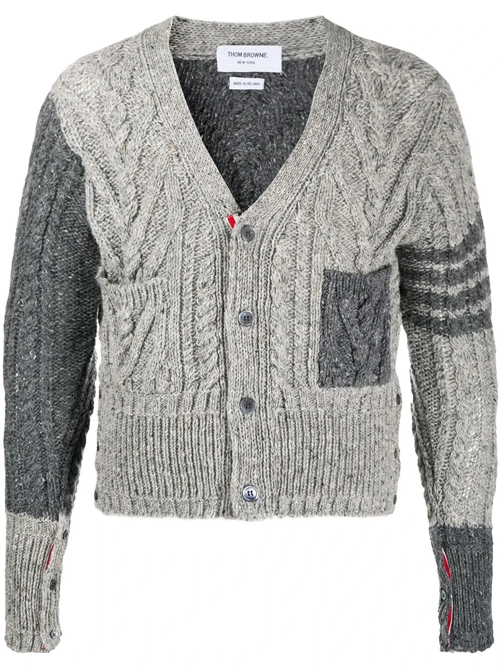 Buy ❤️ Thom Browne 4 Bar Aran cable knit cardigan cardigans of men ❤️ 1 Thom Browne 4-Bar Aran cable knit cardigan