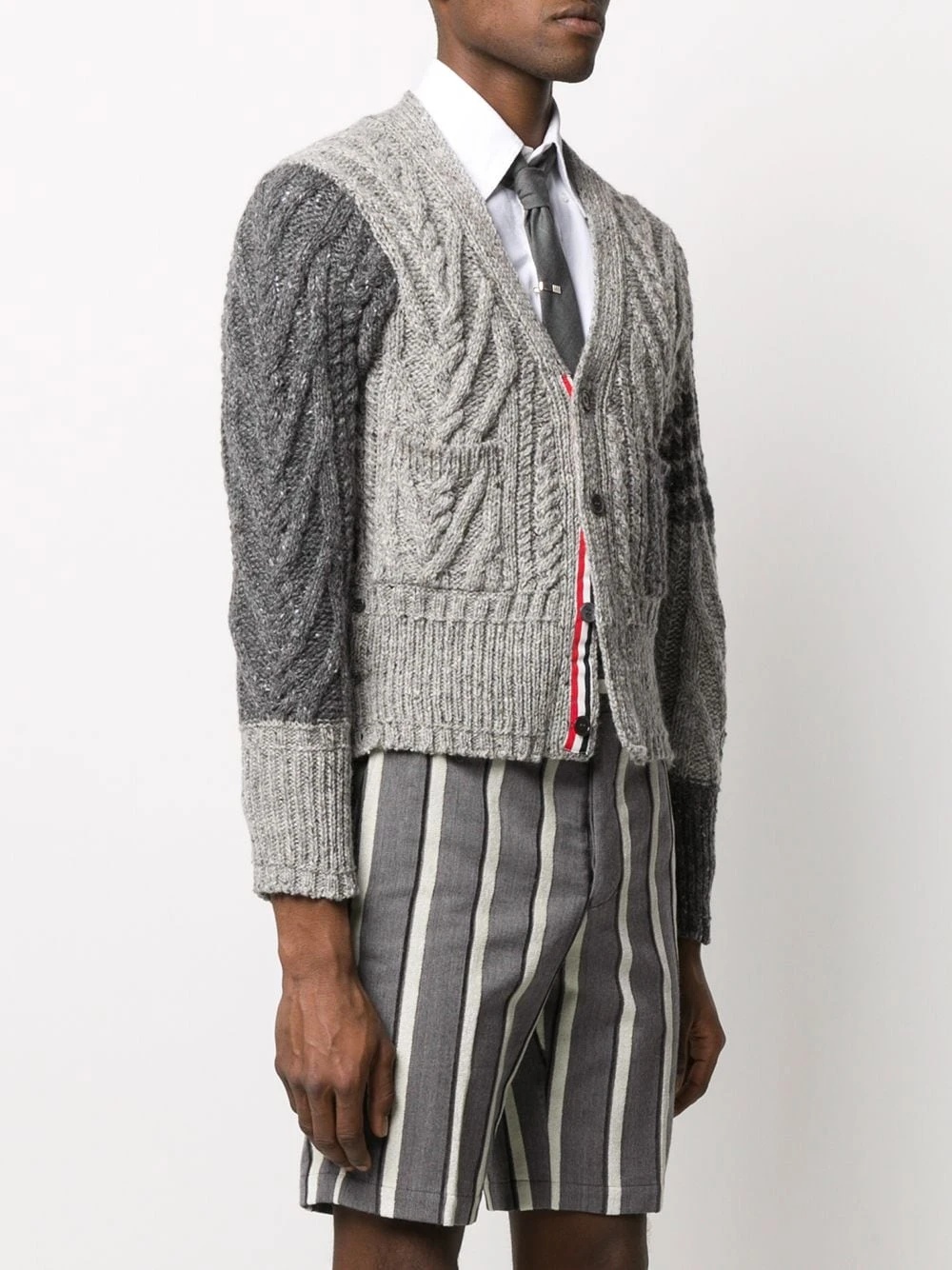 Buy ❤️ Thom Browne 4 Bar Aran cable knit cardigan cardigans of men ❤️ 3 Thom Browne 4-Bar Aran cable knit cardigan