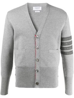 Thom Browne 4-Bar V-neck Shetland wool cardigan