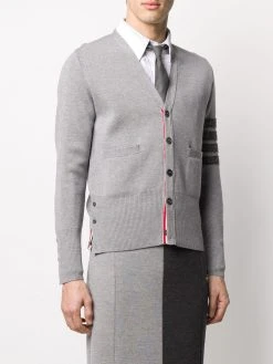 Thom Browne 4-Bar V-neck Shetland wool cardigan