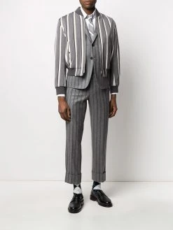 Thom Browne ground chalk-stripe flannel trousers