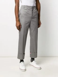 New π Thom Browne Twill beltloop straight trousers regular-fit & straight leg pants of men β 9 Thom Browne twill beltloop straight trousers