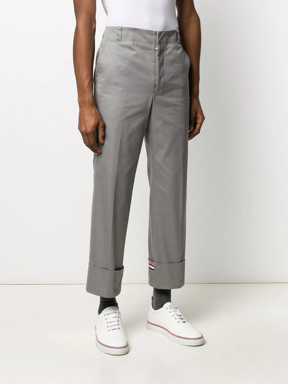 New π Thom Browne Twill beltloop straight trousers regular-fit & straight leg pants of men β 3 Thom Browne twill beltloop straight trousers
