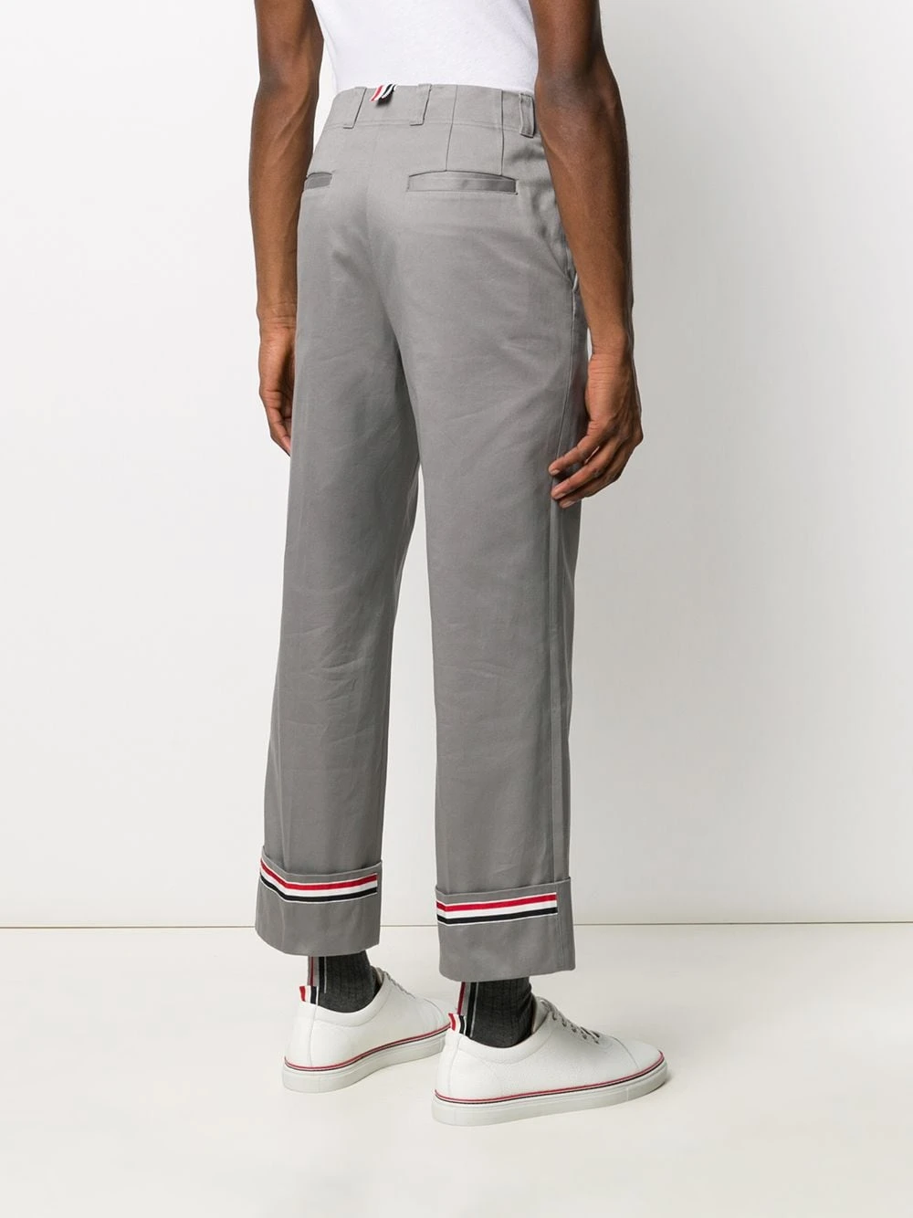 New π Thom Browne Twill beltloop straight trousers regular-fit & straight leg pants of men β 4 Thom Browne twill beltloop straight trousers