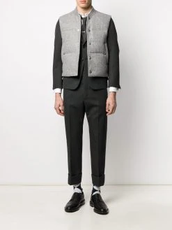 Thom Browne snap-button padded Shetland wool gilet