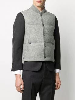 Thom Browne snap-button padded Shetland wool gilet