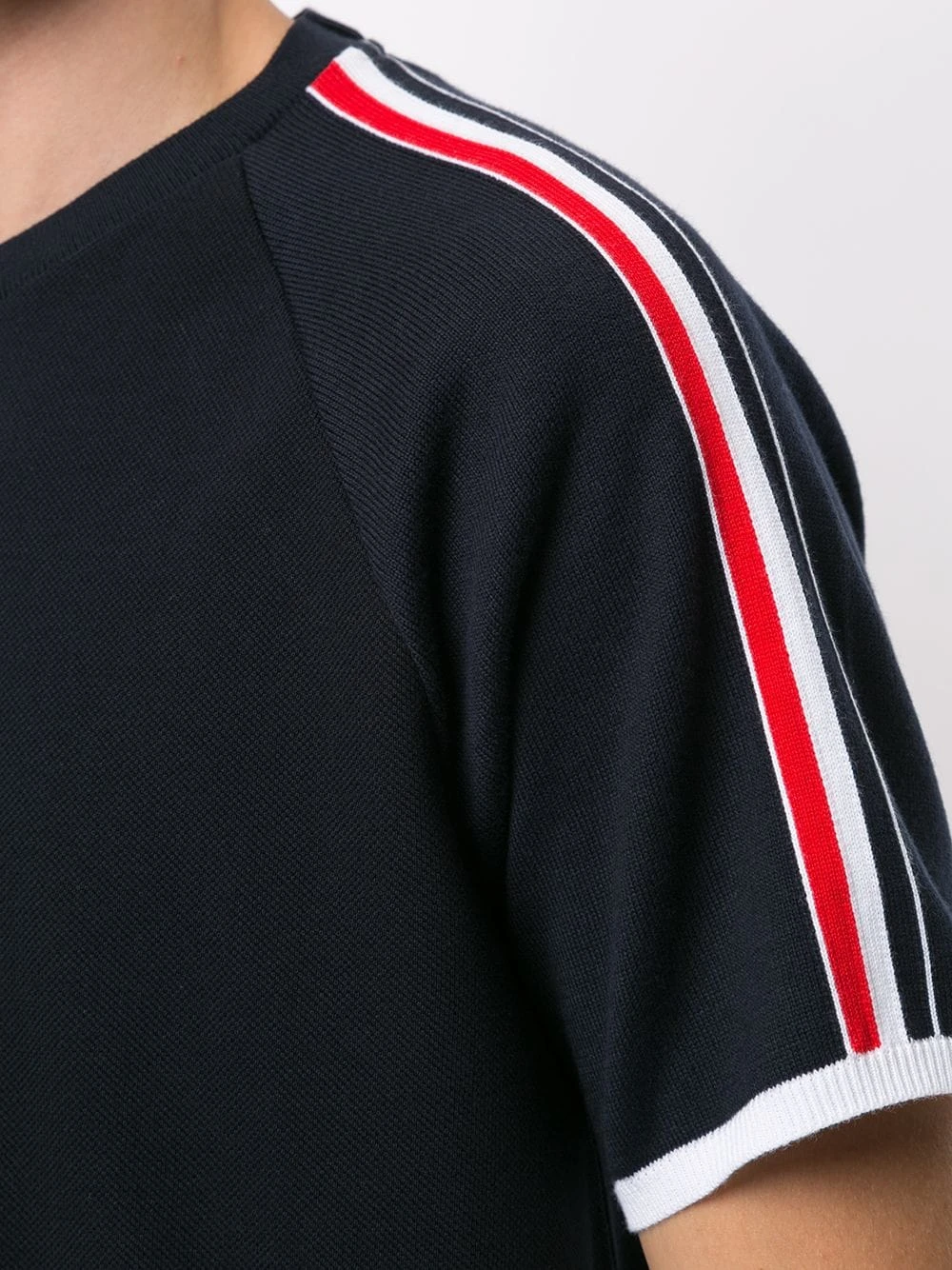 Coupon ❤️ Thom Browne Classic pique short raglan sleeve T shirt t-shirts of men ⭐ 5 Thom Browne classic pique short raglan sleeve T-shirt