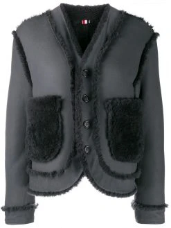 Thom Browne reversible drop-shoulder shearling jacket