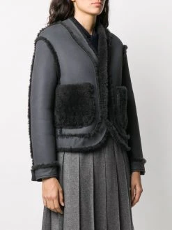 Thom Browne reversible drop-shoulder shearling jacket