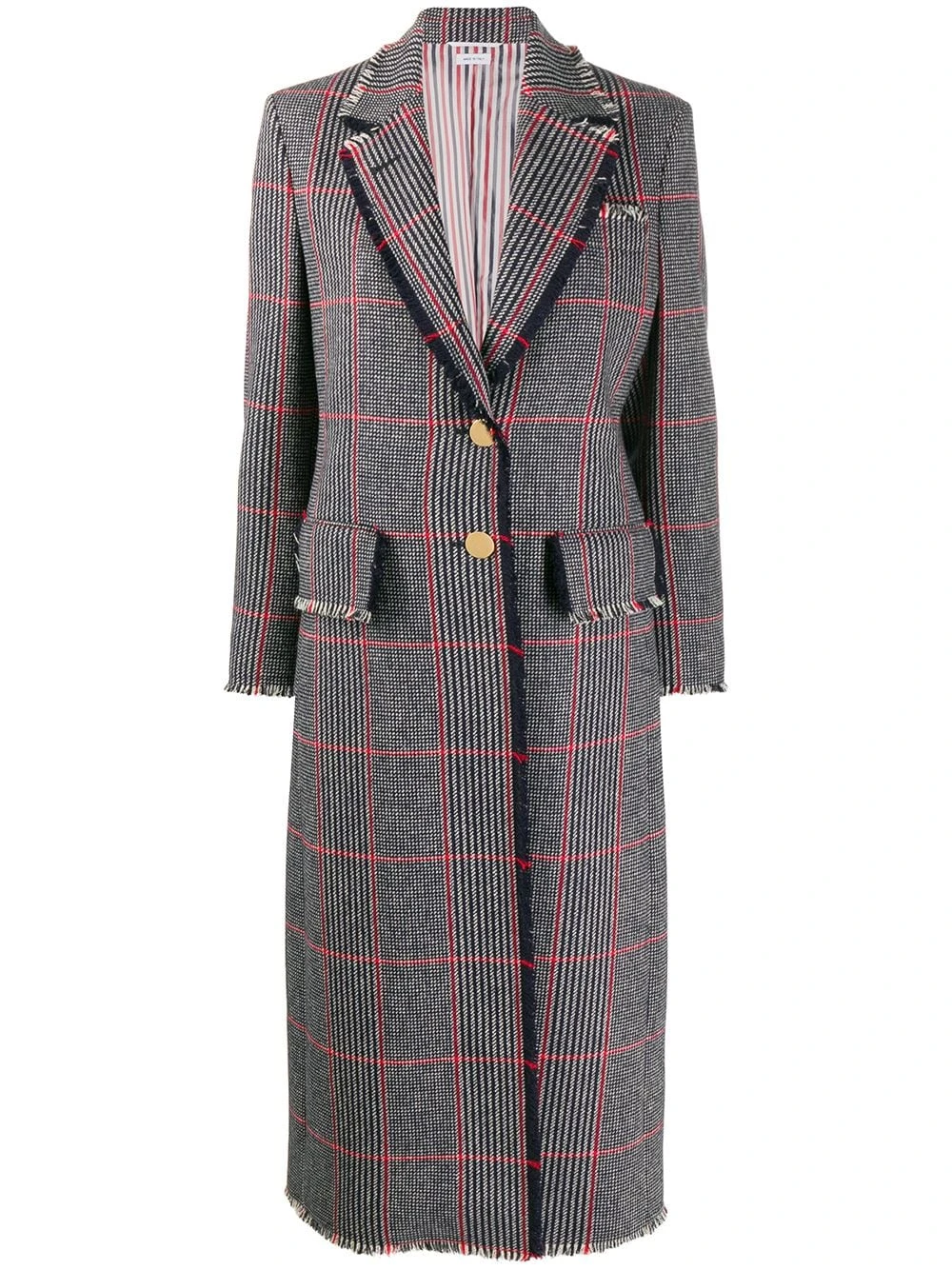 Best Sale 🎁 Thom Browne Tricolor hunting tweed single breasted overcoat single breasted coats of women ❤️ 1 Thom Browne tricolor hunting tweed single-breasted overcoat