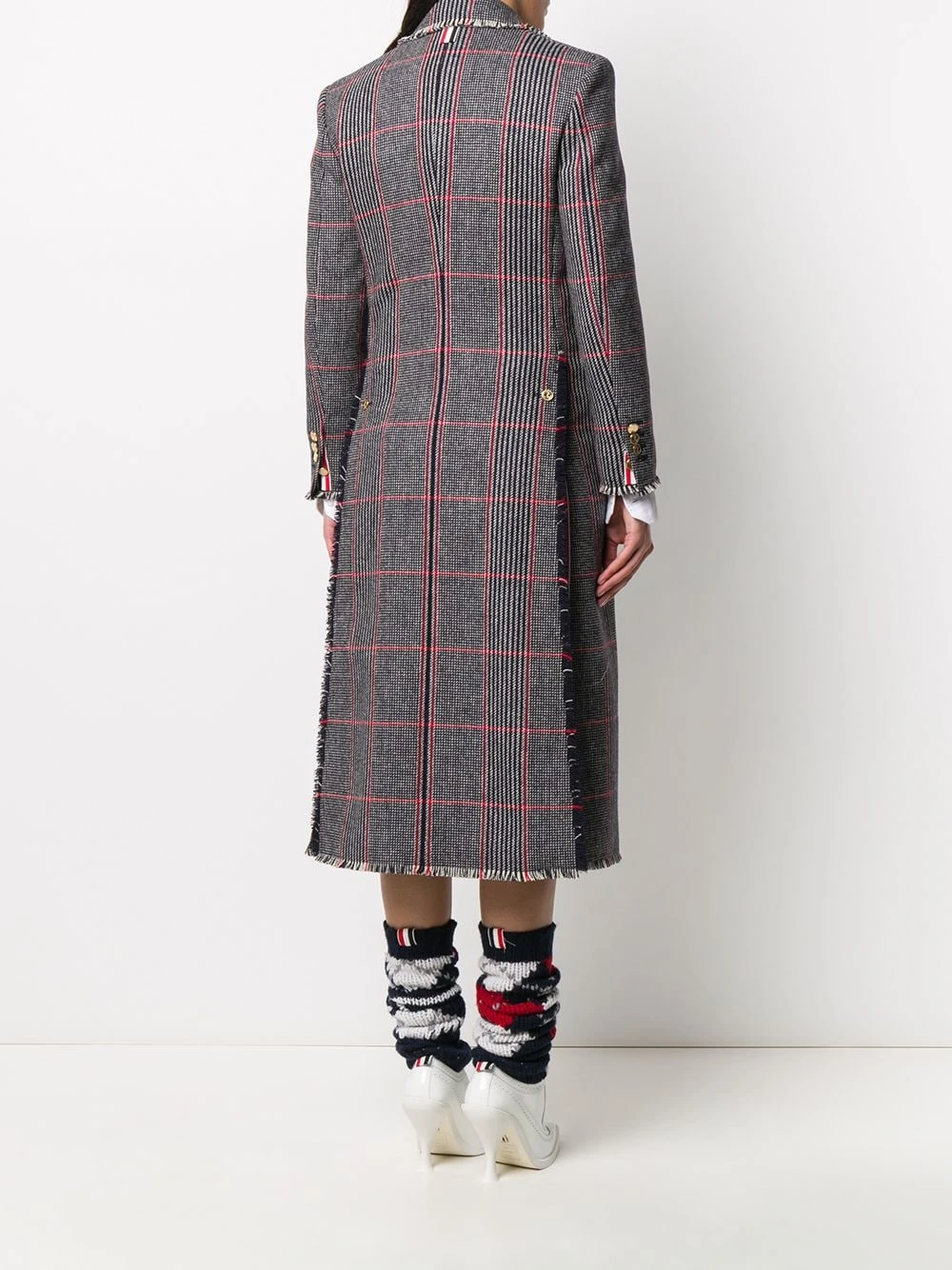 Best Sale 🎁 Thom Browne Tricolor hunting tweed single breasted overcoat single breasted coats of women ❤️ 4 Thom Browne tricolor hunting tweed single-breasted overcoat