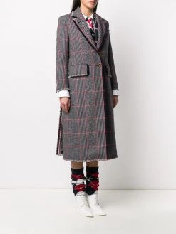 Best Sale 🎁 Thom Browne Tricolor hunting tweed single breasted overcoat single breasted coats of women ❤️ 9 Thom Browne tricolor hunting tweed single-breasted overcoat