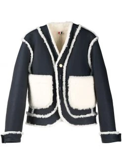 Thom Browne reversible shearling drop-shoulder jacket