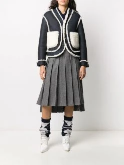Thom Browne reversible shearling drop-shoulder jacket