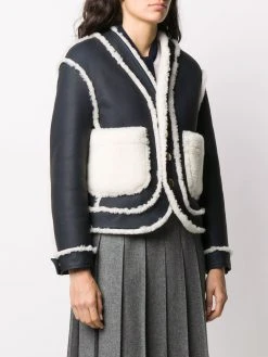 Thom Browne reversible shearling drop-shoulder jacket