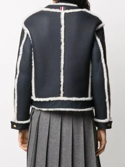 Thom Browne reversible shearling drop-shoulder jacket