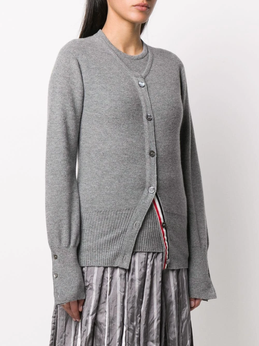 Wholesale 🤩 Thom Browne RWB stripe piqué stitch cardigan cardigans of women 🥰 3 Thom Browne RWB stripe piqué-stitch cardigan