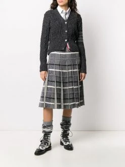 Thom Browne 4-bar aran cable cardigan