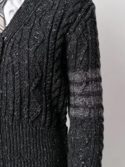 Thom Browne 4-bar aran cable cardigan