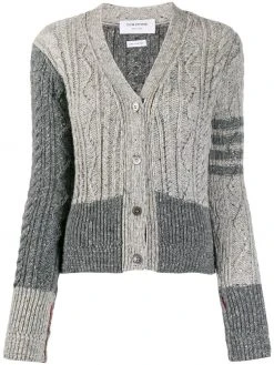 Thom Browne Fun-Mix Aran cable knit cardigan