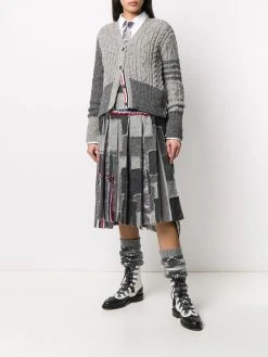 Thom Browne Fun-Mix Aran cable knit cardigan