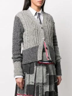 Thom Browne Fun-Mix Aran cable knit cardigan