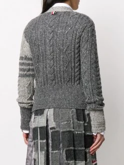 Thom Browne Fun-Mix Aran cable knit cardigan