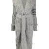 Thom Browne aran cable-knit 4-Bar cardi-coat