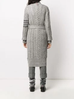 Thom Browne aran cable-knit 4-Bar cardi-coat
