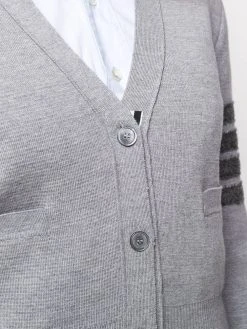 Thom Browne 4-Bar stripe V-neck cardigan