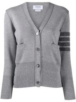 Thom Browne 4-Bar stripe V-neck cardigan