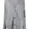 Thom Browne 4-Bar stripe Milano stitch cardi-coat