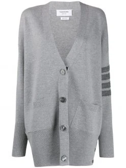Thom Browne 4-Bar stripe Milano stitch cardi-coat