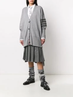 Thom Browne 4-Bar stripe Milano stitch cardi-coat