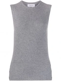 Thom Browne piqué stitch crew-neck shell top