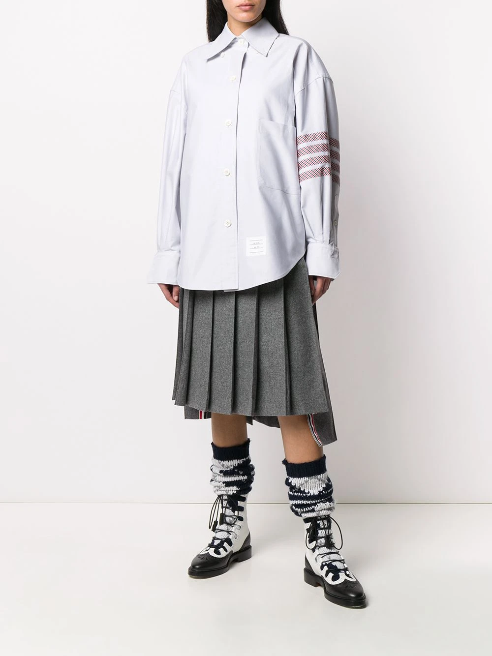 Cheapest ❤️ Thom Browne 4 Bar oversized Oxford shirt shirts of women ⌛ 2 Thom Browne 4-Bar oversized Oxford shirt