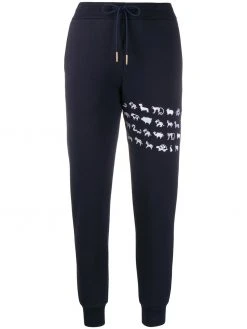 Thom Browne embroidered Animal Icon 4-Bar track pants