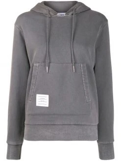Thom Browne relaxed logo-patch pullover hoodie
