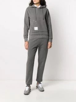 Thom Browne relaxed logo-patch pullover hoodie