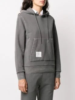 Thom Browne relaxed logo-patch pullover hoodie