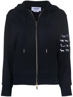 Thom Browne Animal Icon 4-Bar zip-up hoodie