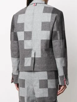 Thom Browne Shetland wool patchwork-effect shrunken blazer