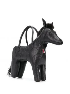 Thom Browne Zebra pebbled leather tote bag