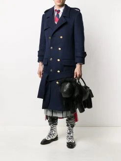 Thom Browne Lion pebbled leather tote bag