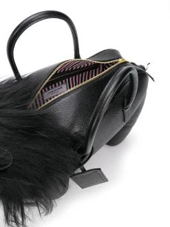 Thom Browne Lion pebbled leather tote bag